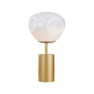 Shaded Reading Lamp Contemporary Dimpled Blown Glass 1 Head Task Lighting in Gold