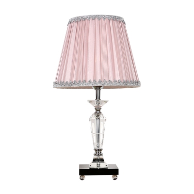 1 Head Dining Room Table Light Modern Blue/Pink Small Desk Lamp with Flared Fabric Shade