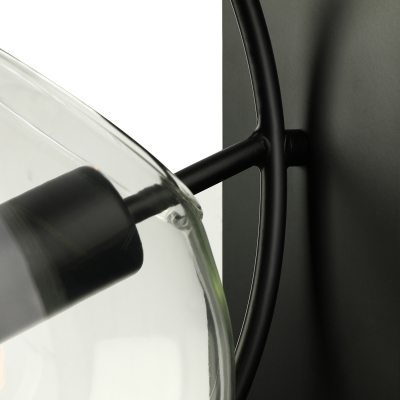 12'' H Clear Glass Matte Black Single Sconce Light LED Wall Sconce