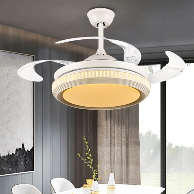 Circle Bedroom Hanging Fan Lamp Contemporary Acrylic 42