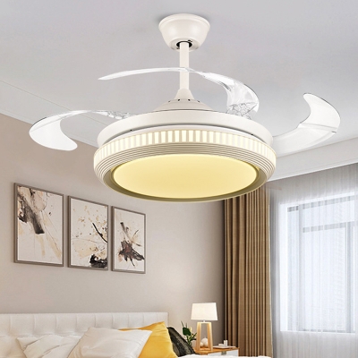 Circle Bedroom Hanging Fan Lamp Contemporary Acrylic 42
