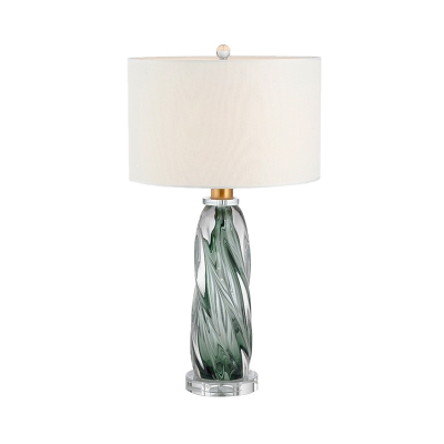 Straight Sided Shade Task Lighting Modernism Fabric 1 Head Reading Lamp in White