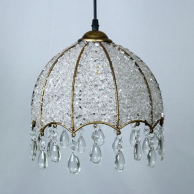 Traditional Umbrella Pendant Lighting Metal 1 Bulb Ceiling Suspension Lamp in White/Purple