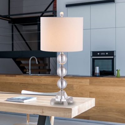 1 Bulb Spherical Task Lighting Modernism Clear Crystal Small Desk Lamp in White