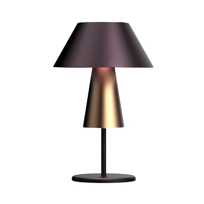 1 Head Conical Table Light Contemporary Metal Small Desk Lamp in Black for Study