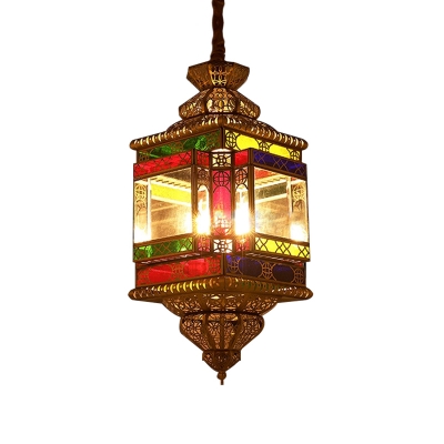 4 Bulbs Metal Pendant Chandelier Arabian Brass Lantern Restaurant Suspension Light