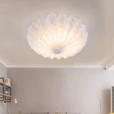 Acrylic Dome Flushmount Lighting Modernism 1 Head Ceiling Flush Mount in White for Living Room