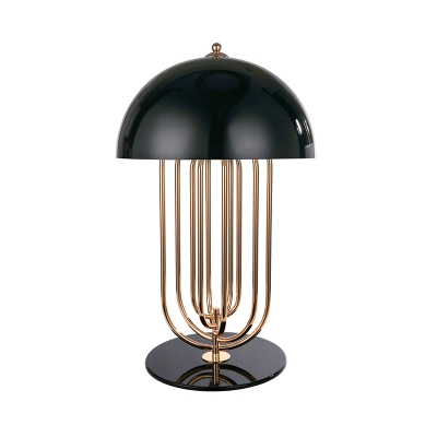 Modernist 1 Head Task Lighting Black Hemisphere Night Table Lamp with Metal Shade