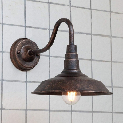 B LITFAD Industrial Wall Sconce Retro Style Wire Guard Sconce Light Iron Antique Wall Lamp Pipe Fixture Arm Brass Finish 2 Heads Wall Mount Light in Aged Bronze with On/Off Switch