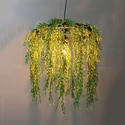 1 Bulb Metal Pendant Light Fixture Industrial Black Plant Restaurant LED Hanging Lamp Kit, 13