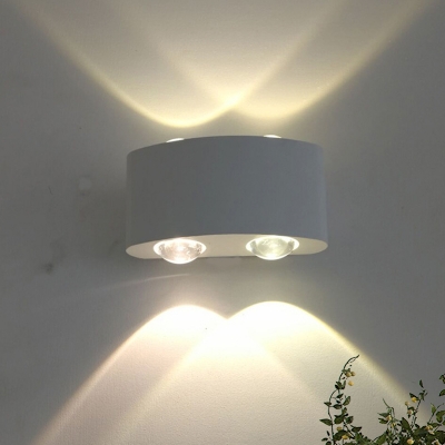 Aluminum Arc Rectangle Wall Light Modernist LED White Wall Mount Sconce in White/Warm Light