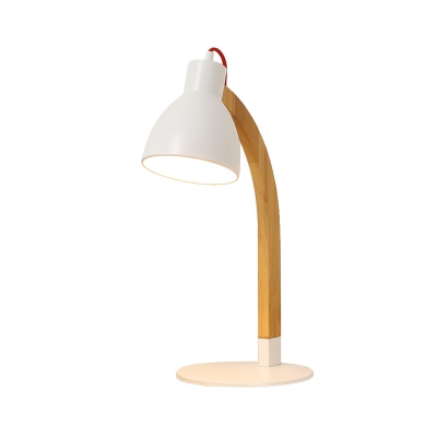 Bowl Task Lighting Modernist Metal 1 Head Small Desk Lamp in White for Living Room