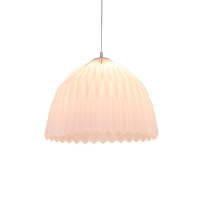 Dome Drop Pendant Light Modernist Acrylic 1 Light Dining Room Suspension Lamp in White
