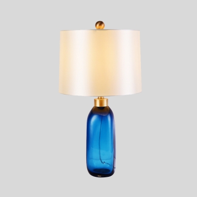 Modern Bottle Reading Light Blue Hand-Cut Crystal 1 Bulb Bedside Nightstand Lamp
