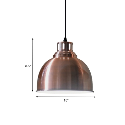 Rose Gold 1 Light Pendant Lamp Industrial Metal Cone/Dome/Flared Shape Hanging Ceiling Light over Table