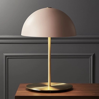 1 Head Study Task Lighting Modernist Pink Nightstand Lamp with Bowl Metal Shade
