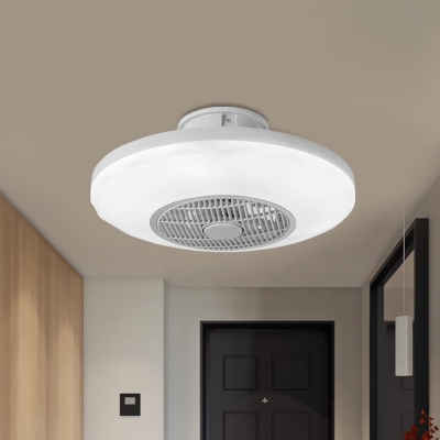 Circle Acrylic Flush Mount Lighting Modernist White/Blue/Pink LED Pendant Lamp Fixture for Living Room, 19.5