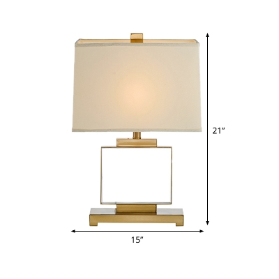 Contemporary 1 Bulb Task Lighting Gold Tapered Reading Book Light with Fabric Shade