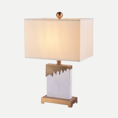 Fabric Shaded Desk Lamp Contemporary 1 Head Reading Book Light in Gold for Study