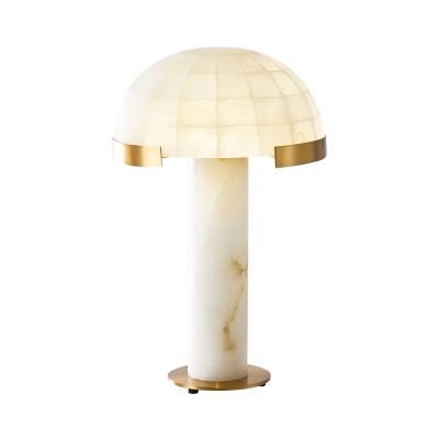 Modernism Bowl Nightstand Lamp Marble 1 Bulb Reading Book Light in White for Bedroom