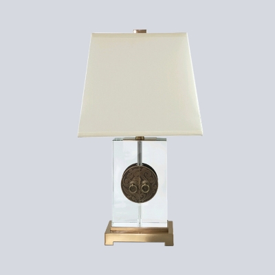 Pagoda Table Light Modernism Fabric 1 Head Small Desk Lamp in Gold for Dining Room