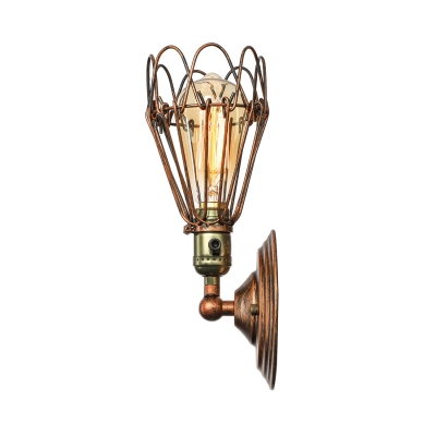 Antique Copper  Finish Warehouse Industrial LED Wall Light