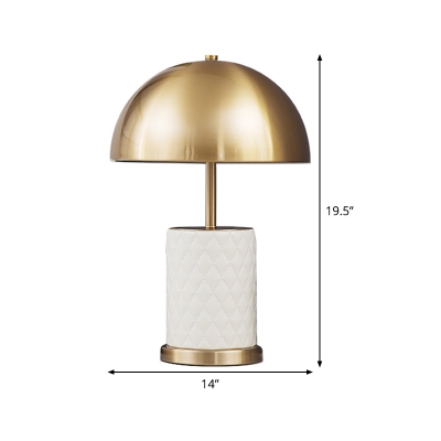 Contemporary 1 Head Task Lighting Brass Domed Night Table Lamp with Metal Shade