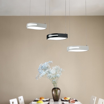 Leaf Metallic Ceiling Light Fixture Modern 3 Lights White and Black Cluster Pendant Lamp