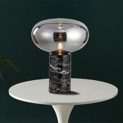 Urn Task Lighting Contemporary Amber/Smoke Grey Glass 1 Bulb Night Table Lamp for Bedroom, 9