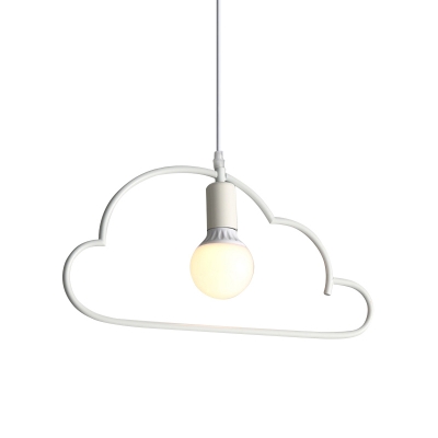 White Cloud Frame Hanging Lighting Minimalist 1 Light Metallic Suspended Pendant Lamp