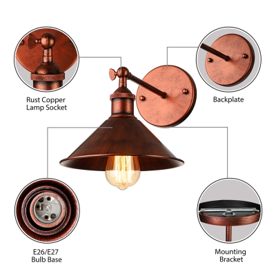 8'' H Wall Light Antique Copper 1 Light  Indoor LED Wall Lamp
