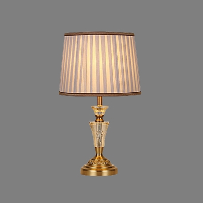 Contemporary 1 Bulb Reading Lamp Gold Tapered Drum Task Lighting with Fabric Shade
