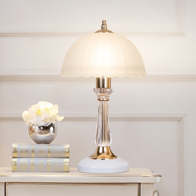 Domed Shade Desk Light Modernism White Glass 1 Head Living Room Night Table Lamp