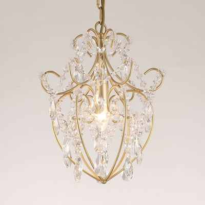 Champagne Gold Heart Pendant Light 1/3 Light Luxurious Metal Chandelier for Living Room