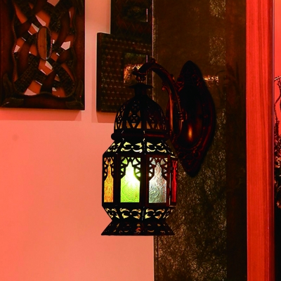 Lantern Dining Room Sconce Light Arabian Metal 1 Bulb Copper Wall Lighting Fixture