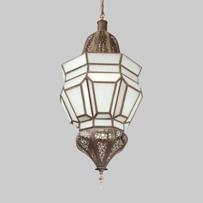 LED Metal Pendant Chandelier Arabian White Lantern Restaurant Ceiling Suspension Lamp