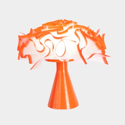 Modernist LED Task Light Orange Flower Night Table Lamp with Acrylic Shade for Bedroom