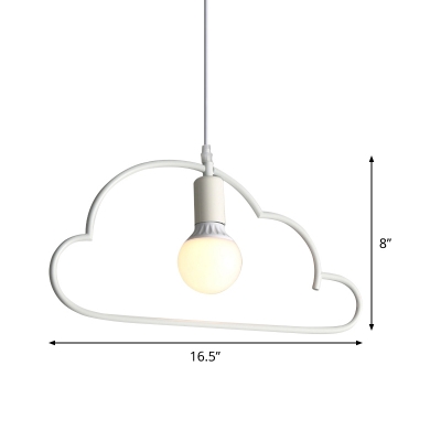 White Cloud Frame Hanging Lighting Minimalist 1 Light Metallic Suspended Pendant Lamp