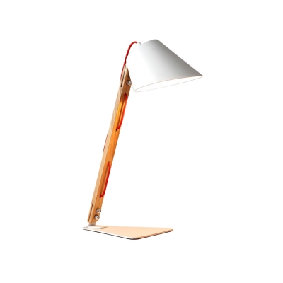 Wide Flare Task Light Contemporary Metal 1 Head Small Desk Lamp in White for Bedroom