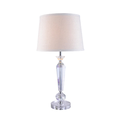 Baluster Table Lamp Modernism Beveled Crystal 1 Head Reading Book Light in White