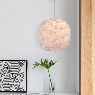 Blossom Bedroom Hanging Lighting Acrylic 1-Head Modernist Ceiling Pendant Lamp in White