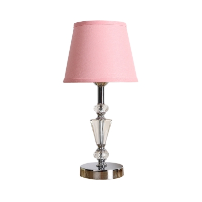 Cone Shade Fabric Task Light Modernist 1 Head Pink/Beige Reading Lamp with Metal Base