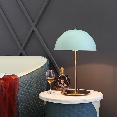 Green Hemisphere Table Light Modernist 1 Bulb Metal Small Desk Lamp for Dining Room