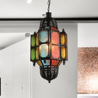 Lantern Restaurant Ceiling Lamp Arabian Metal 1 Head Black Hanging Pendant Light