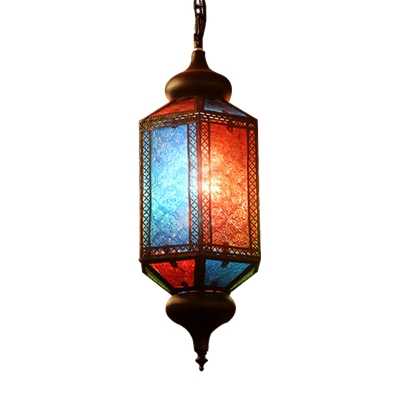 Copper Lantern Suspension Pendant Arabian Metal 1 Light Restaurant Hanging Ceiling Light