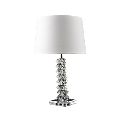 Geometrical Task Lighting Modernist Faceted Crystal 1 Bulb Small Desk Lamp in Grey