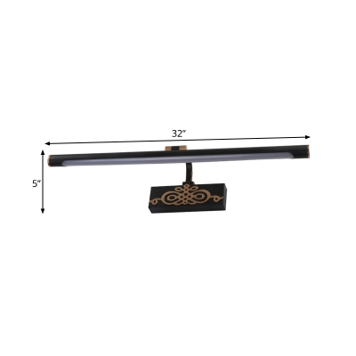 Traditional Black Sconce Light Tube Metal Sconce Lamp in Neutral/White/Warm for Bathroom