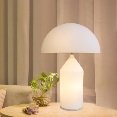 White  Mushroom Shaped Desk Lamp Simple Style LED Night Table Light for Bedside