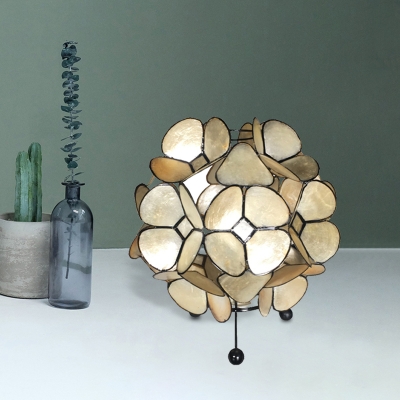Blossom Bedside Table Lamp Acrylic LED Modernism Desk Lighting in Gold with Black Iron Tripod
