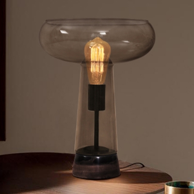 Cup Task Lighting Modernist Smoke Gray Glass 1 Head Living Room Night Table Lamp